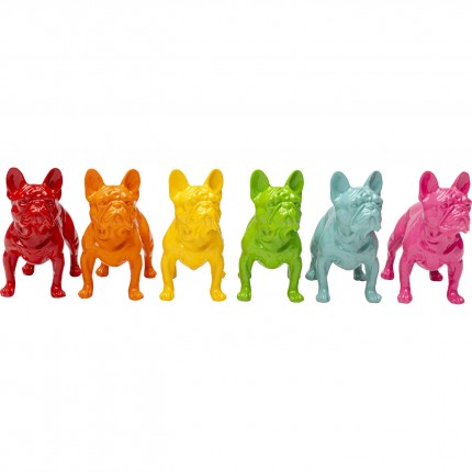 Déco chiens debout multicolores set de 6 Kare Design