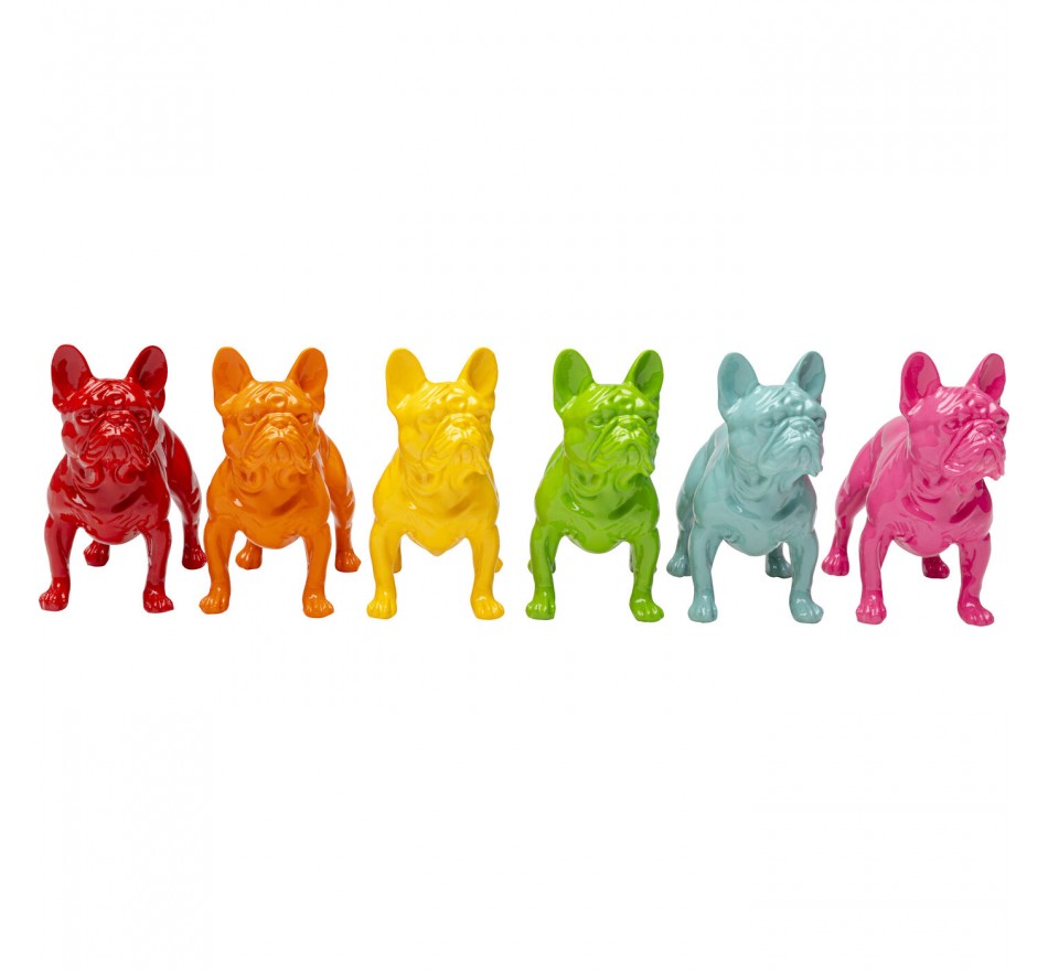 Déco chiens debout multicolores set de 6 Kare Design