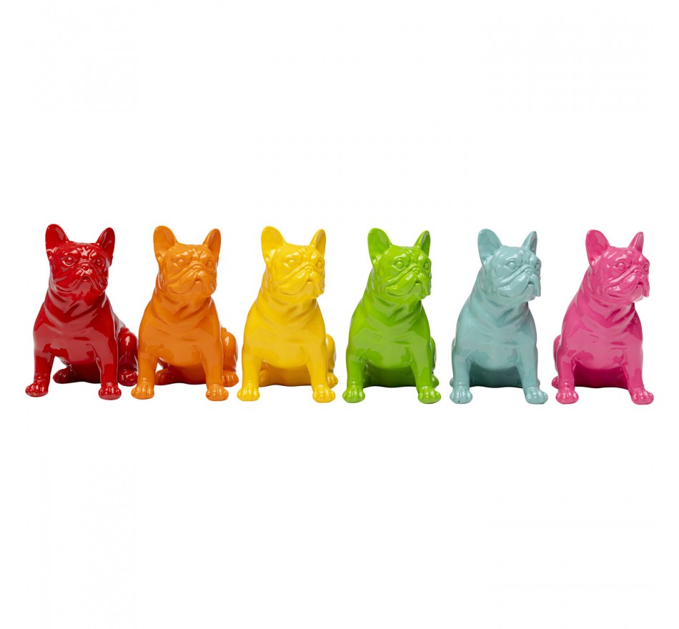 Déco chiens assis multicolores set de 6 Kare Design