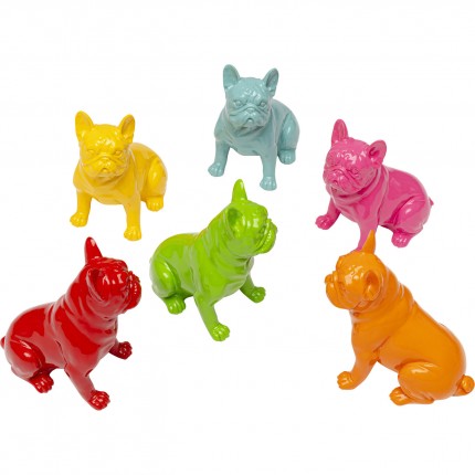 Déco chiens assis multicolores set de 6 Kare Design