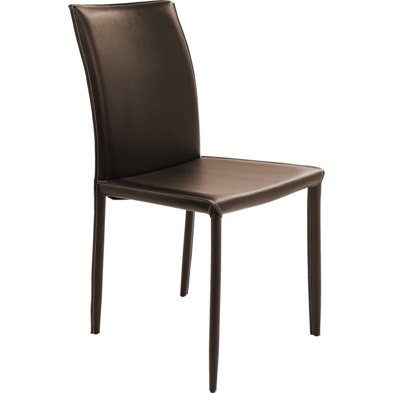 Chaise cuir marron - Milano - Kare Design