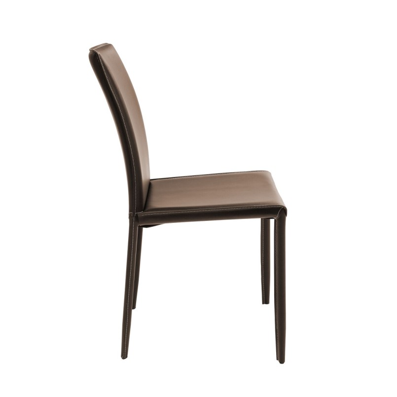 Chaise cuir marron - Milano - Kare Design
