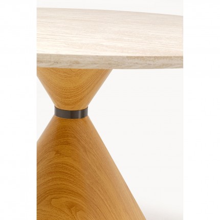 Table Cono Travertino 120cm chêne Kare Design