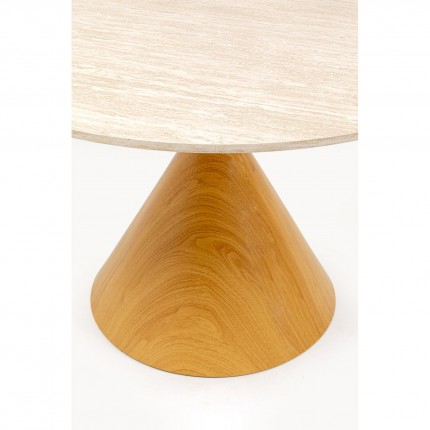 Table Cono Travertino 120cm chêne Kare Design