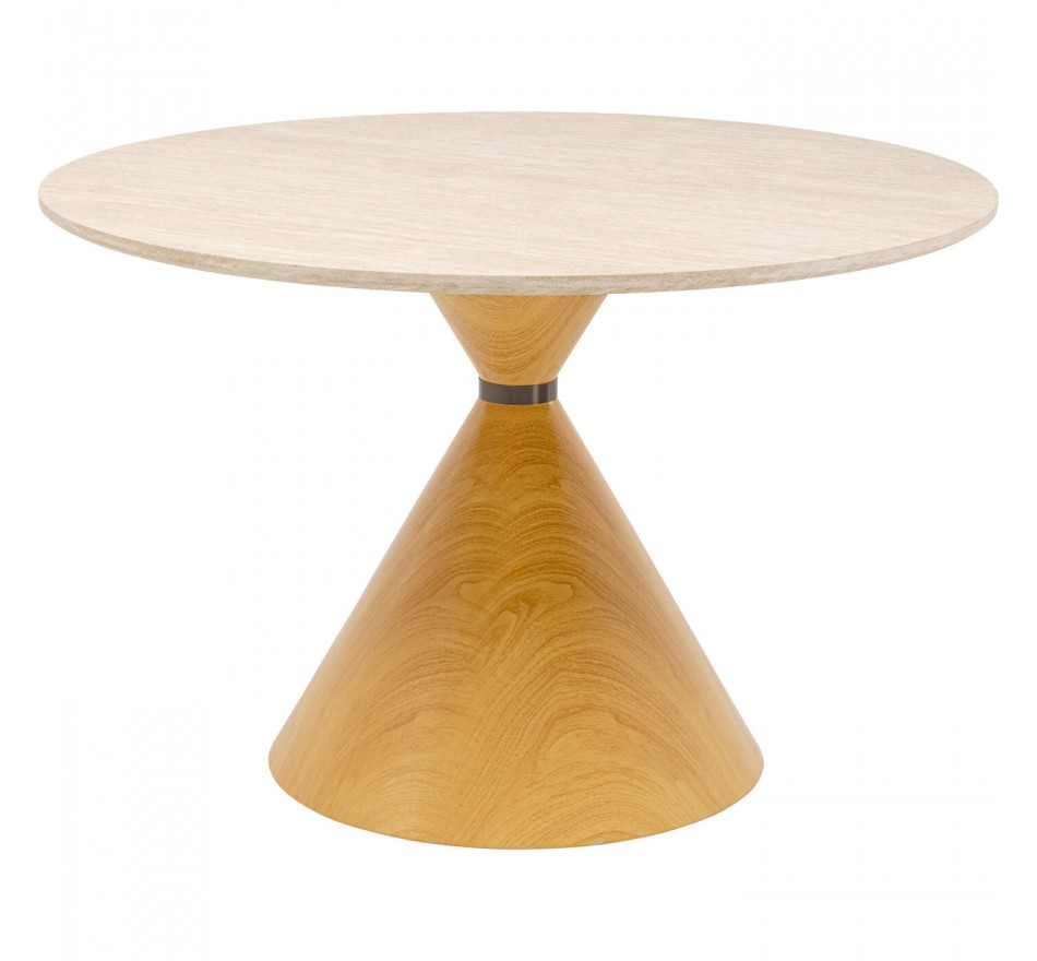 Table Cono Travertino 120cm chêne Kare Design