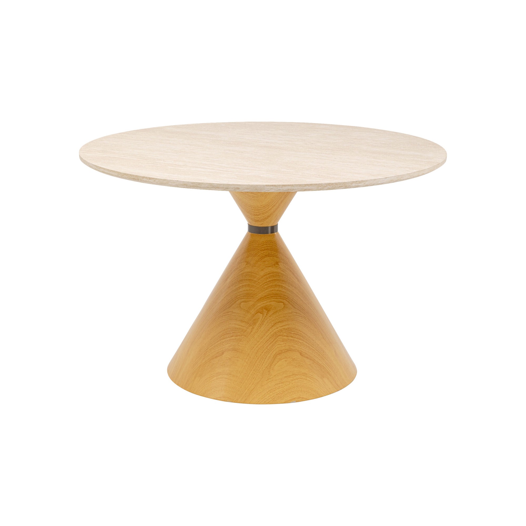 Table Cono Travertin chêne Ø120cm