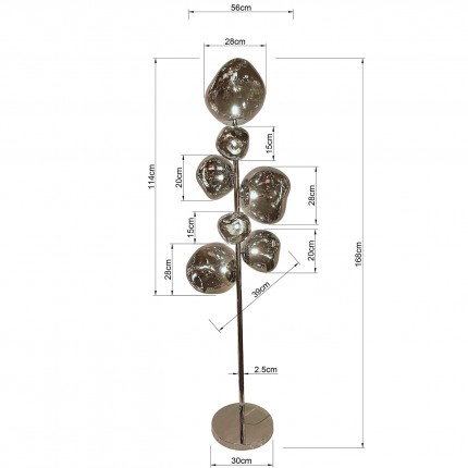 Floor Lamp Burbuja 168cm chrome Kare Design