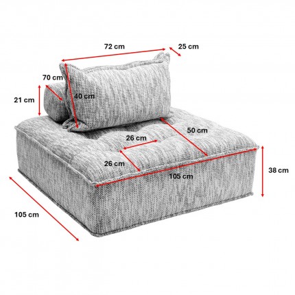 Sofa element Portofino orange Kare Design