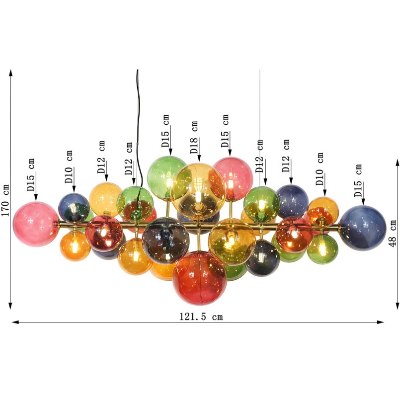 Pendant Lamp Scala Balls multicolored Kare Design