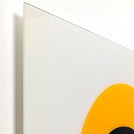 Tableau en verre femme rétro jaune 80x120cm Kare Design