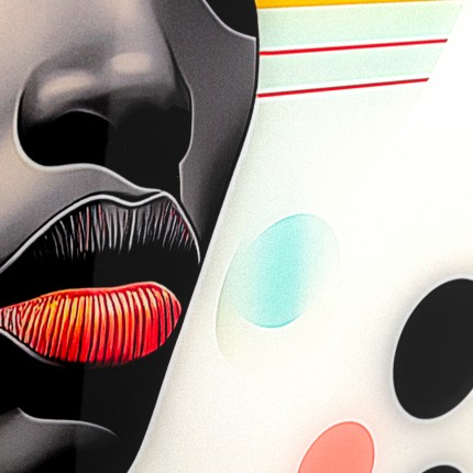 Tableaux en verre femmes rétro jaune et rouge set de 2 Kare Design