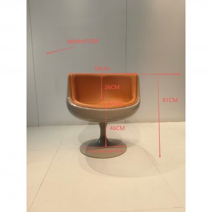 Fauteuil pivotant Club orange Kare Design