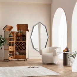 Miroir octogonal gris - Bea - Kare Design