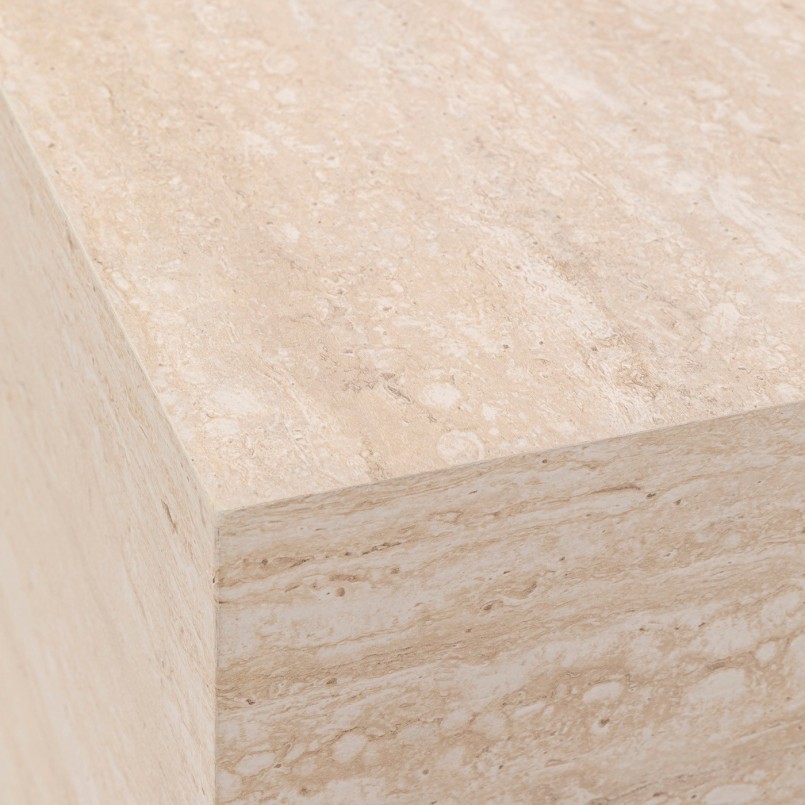 Table d'appoint cubique imitation pierre  - Travertino - Kare Design