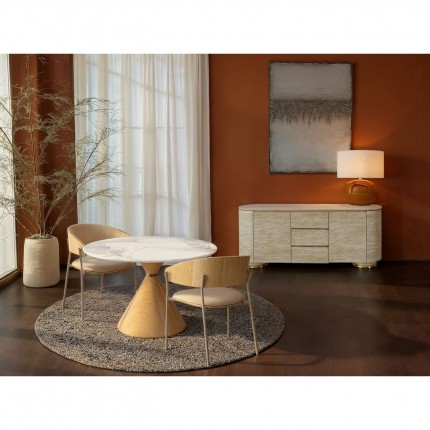 Table Cono 120cm céramique chêne Kare Design