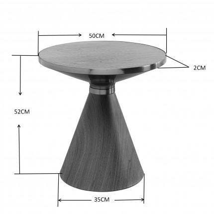 Side Table Cono Ø50cm ceramic walnut Kare Design