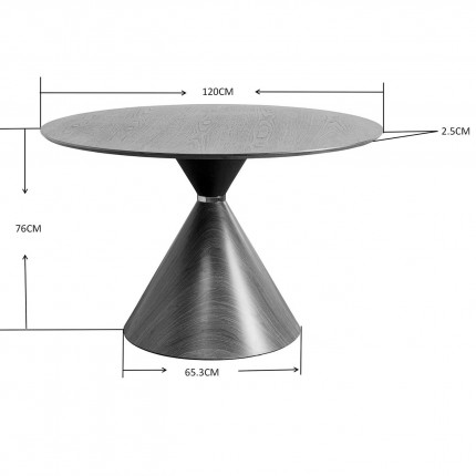 Table Cono 120cm céramique chêne Kare Design