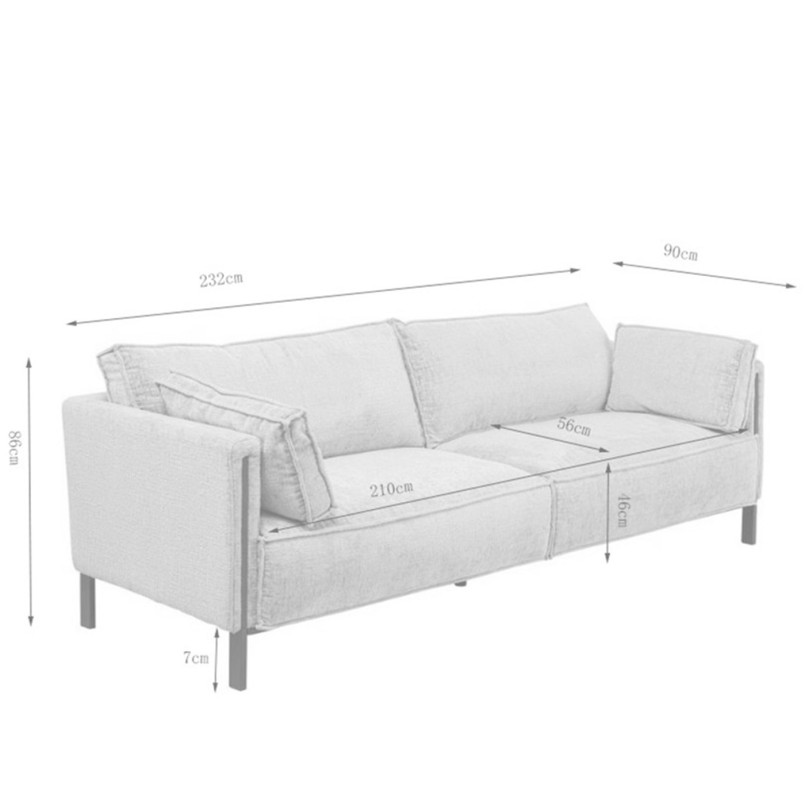 Canapé 3 places en tissu beige - Victor - Kare Design