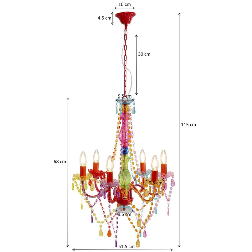 Pendant Lamp Starlight 6 arms Kare Design
