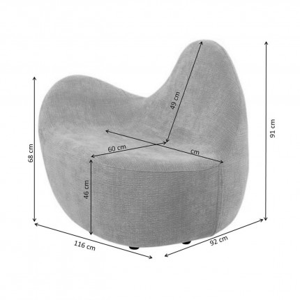 Fauteuil Glow Wave crème Kare Design