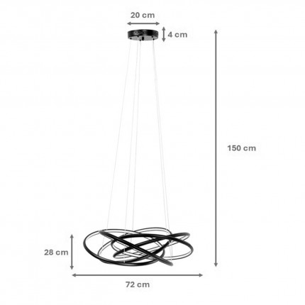 Suspension Saturn LED noire Kare Design