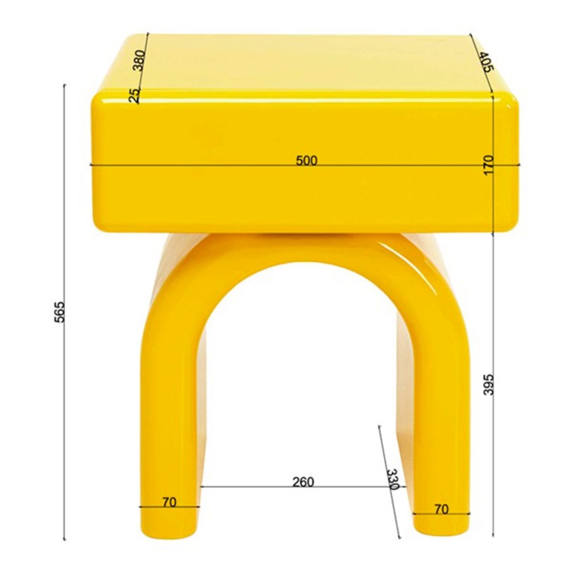 Chevet jaune 1 tiroir - Eliano - Kare Design