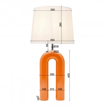 Lampe Eliano 53cm orange Kare Design