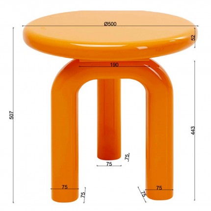 Table d'appoint Eliano 50cm orange Kare Design