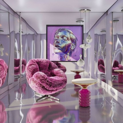 Frame Picture purple face 90x90cm Kare Design