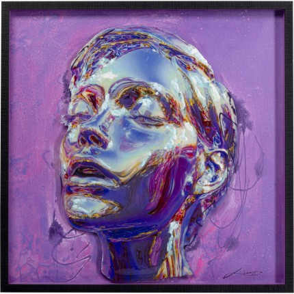 Frame Picture purple face 90x90cm Kare Design