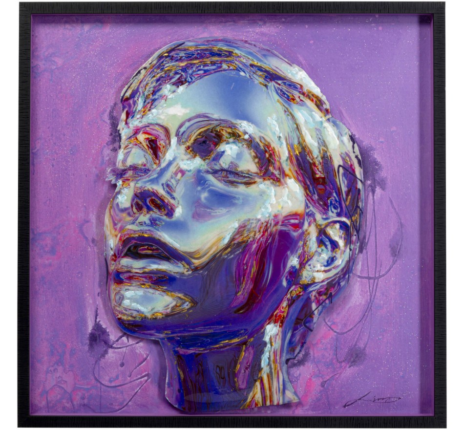 Frame Picture purple face 90x90cm Kare Design