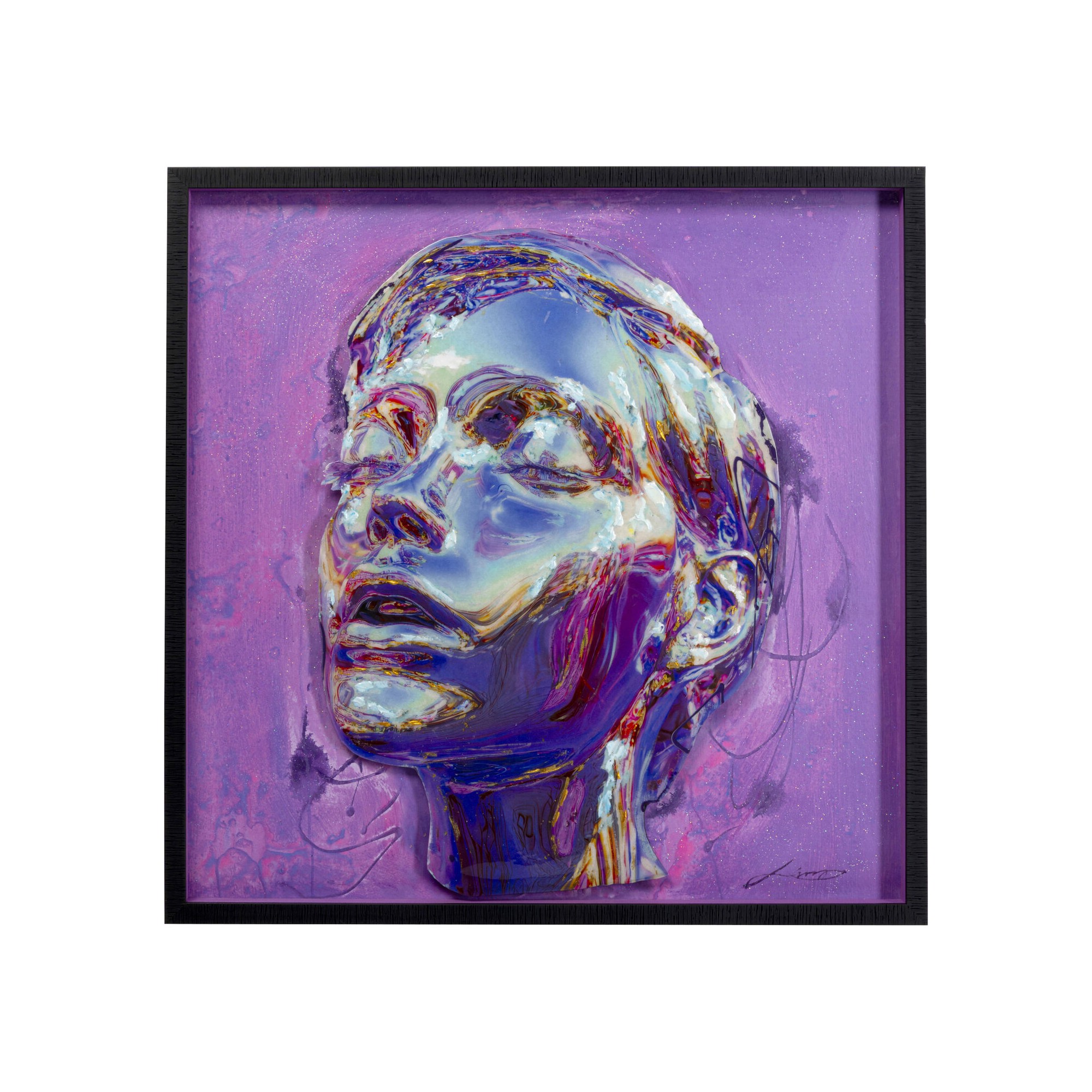 Tableau encadré Face 90x90cm