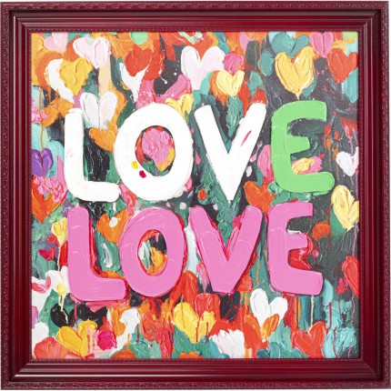 Tableau Frame Love Love 80x80cm Kare Design