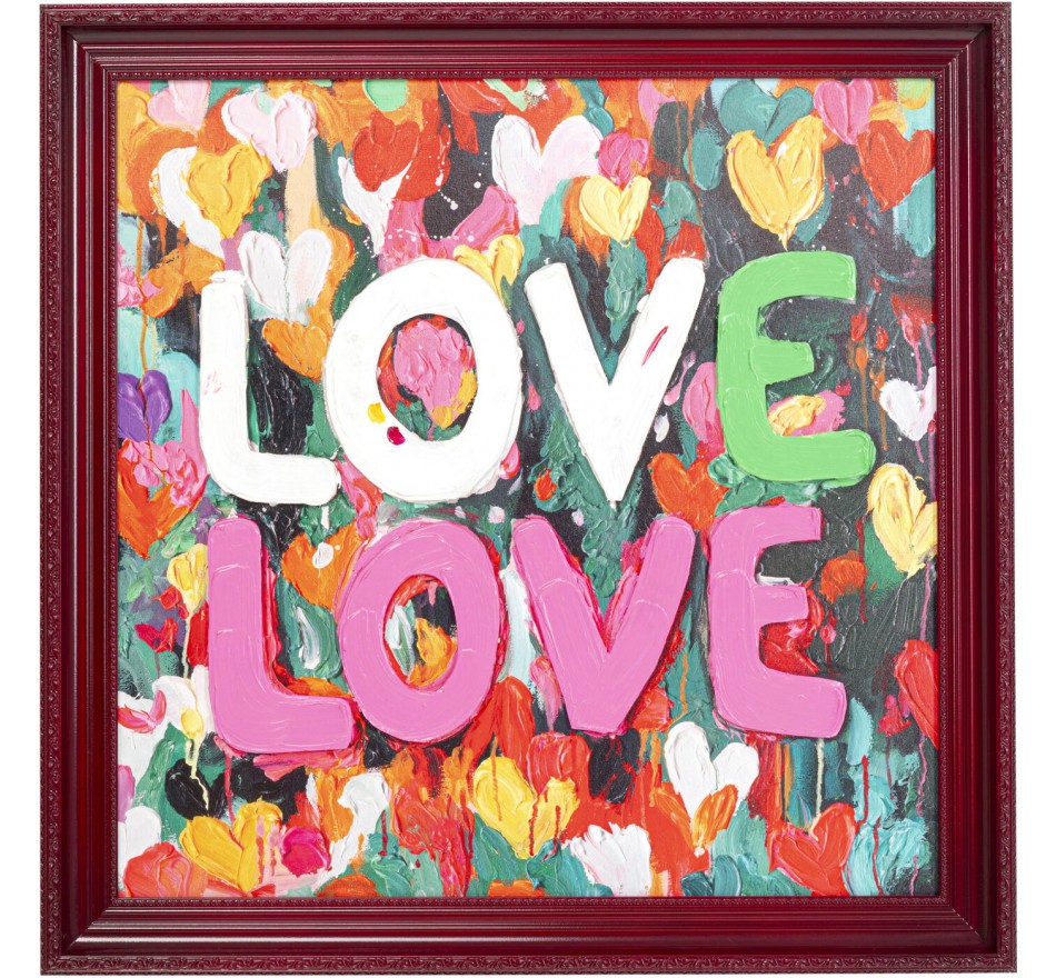 Tableau Frame Love Love 80x80cm Kare Design