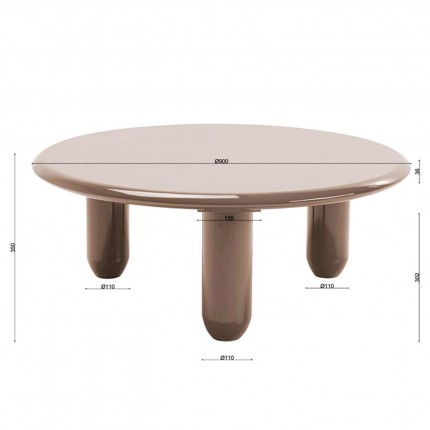 Table basse Eliano 90cm moka Kare Design