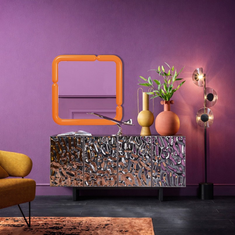 Miroir carré orange - Eliano - Kare Design