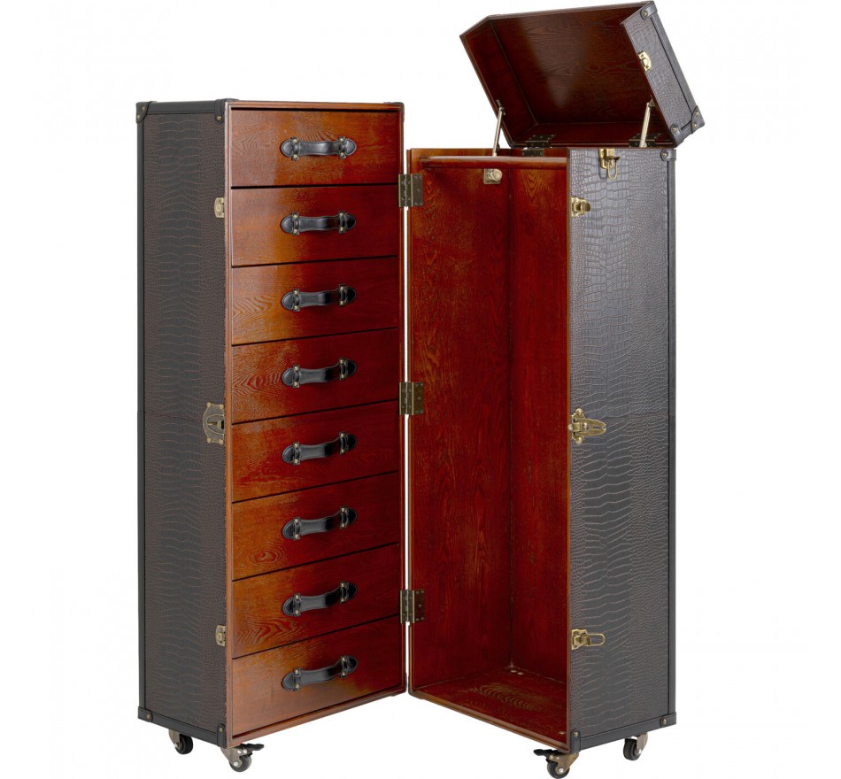 Malle-armoire Globetrotter croco Kare Design