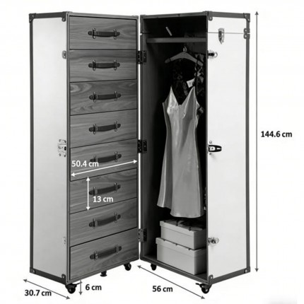 Wardrobe Trunk Globetrotter croco Kare Design