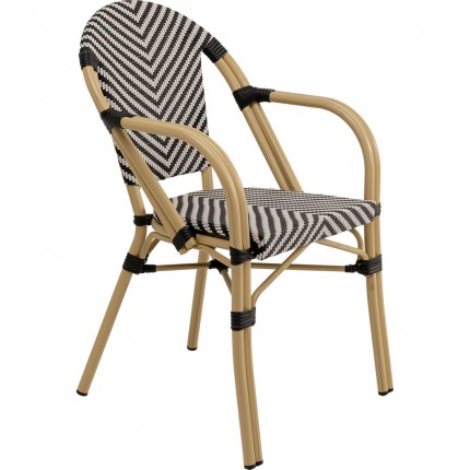 Chaise de jardin avec accoudoirs Montmartre noire Kare Design