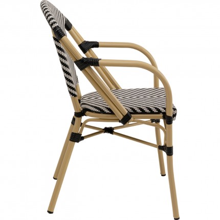 Chaise de jardin avec accoudoirs Montmartre noire Kare Design