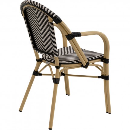 Chaise de jardin avec accoudoirs Montmartre noire Kare Design