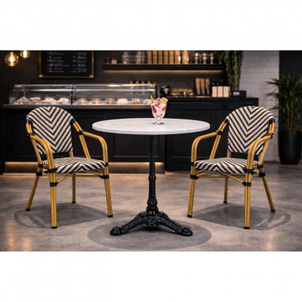 Chaise de jardin avec accoudoirs Montmartre noire Kare Design