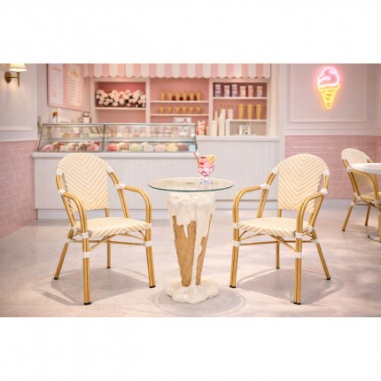 Outdoor Chair with armrests Montmartre beige Kare Design