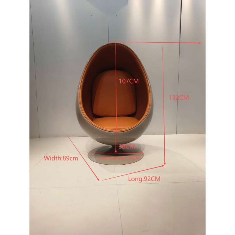 Fauteuil pivotant orange en forme d'oeuf - Eye Ball - Kare Design