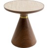 Table d appoin Cono noyer-travertin Ø50cm