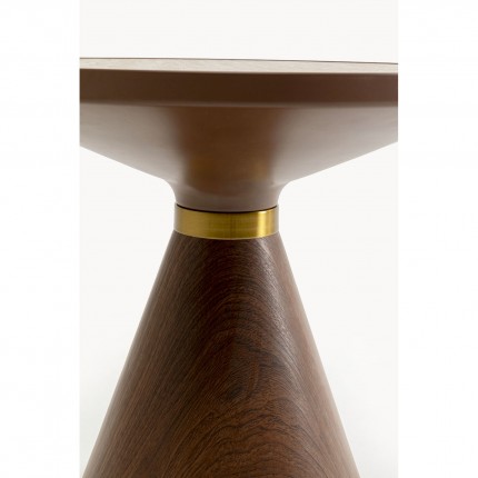 Table d'appoint Cono Travertino 50cm noyer Kare Design