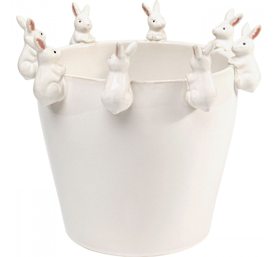 Vase white bunnies 31cm Kare Design