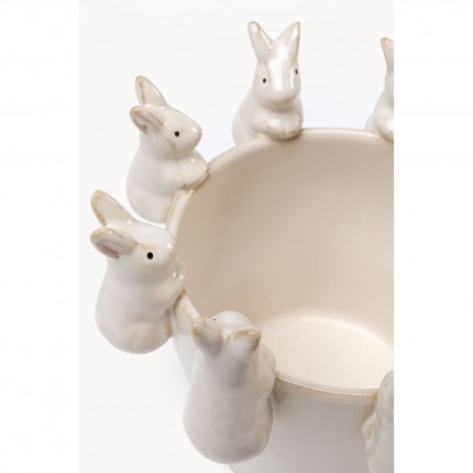 Vase white bunnies 14cm Kare Design