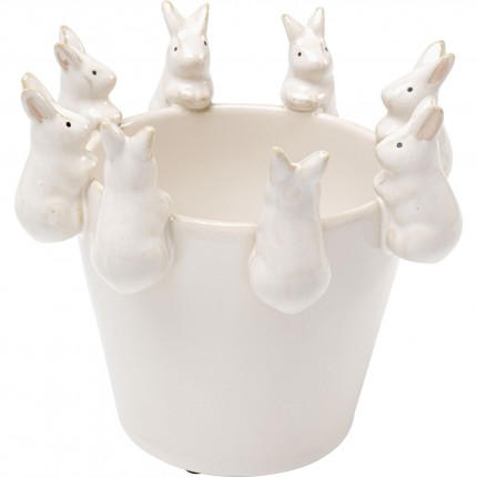 Vase white bunnies 14cm Kare Design