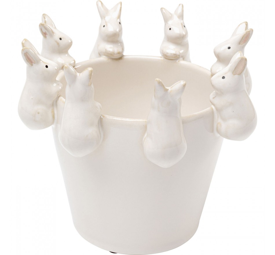Vase white bunnies 14cm Kare Design
